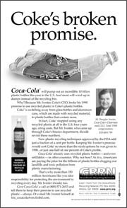 Coke's Broken Promise Ad as it appeared in the New York Times